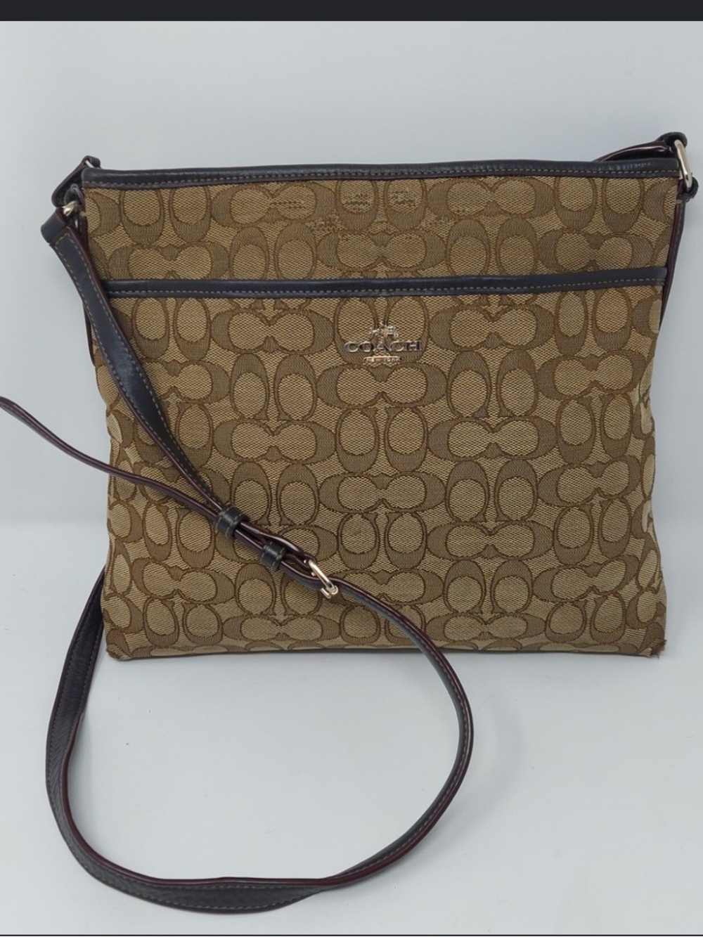 Coach Signature Canvas and Leather Crossbody Shoulder Bag